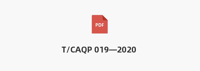 T/CAQP 019—2020